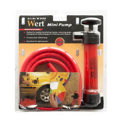 Manual pump for air and liquids mini, ABS plastic, 2 hoses x 127 cm