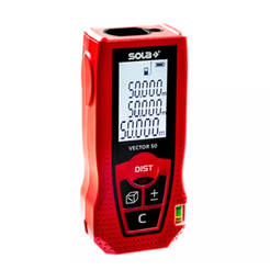 Laser tape measure Vector 50 - 0.15-50m, IP42, 2 x AAA