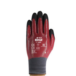 Защитни работни ръкавици - ANSELL EDGE 48-919 маслоустойчиви двойно топени в нитрил №10