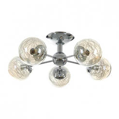 Wall lamp 5xE14 40W - chrome, glass and decorative wire