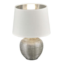 Table lamp LUXOR - 1 x E14, 40W, white and silver