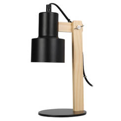 Table lamp metal with wood black HZ1601040