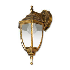 Garden lantern FIRENCE 1 x E27 IP43 antique gold down REAL LIGHTING