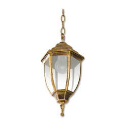 Garden lantern FIRENCE 1 x E27 IP43 antique gold hanging REAL LIGHTING