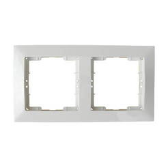 Decorative double frame-module for switches and sockets white CANDELA MUTLUSAN