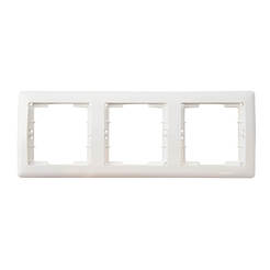 Decorative triple frame-module for switches and sockets white DARIA MUTLUSAN