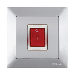 Candela boiler switch - 16A, with frame, stainless steel