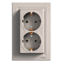 Double electrical outlet 16A Asfora bronze