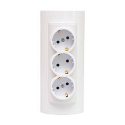 Triple electrical socket for outdoor installation 16A white ATRA