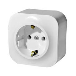 Single electrical socket 16A IP21 white FORIX