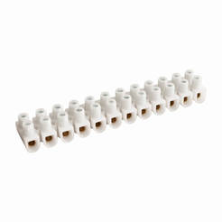 12-pole chandelier terminal for conductors 6 sq.mm., white