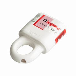 White plug with female tip and cable guard 2P 6A