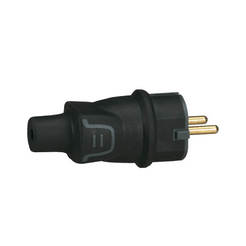 Rubber plug with high protection 16A, IP44, 250V, black
