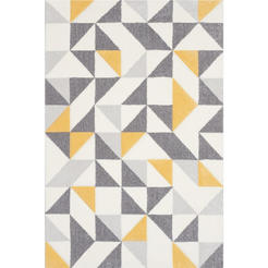 Carpet Pastel 160 x 230 cm triangles yellow-gray