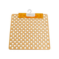 Rubber bath mat with suction cups 53 x 53 cm, beige