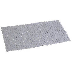 PVC bathroom mat with suction cups - gray