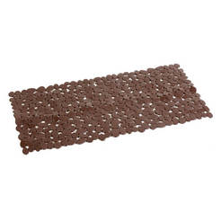 PVC bathroom mat with suction cups - brown