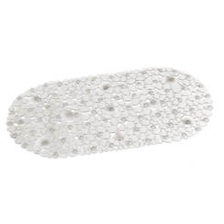 PVC bathroom mat with suction cups - ellipse, transparent