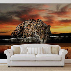 3D Wallpaper for wall - Leopard 368 x 254 cm
