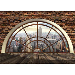 3D Wallpaper for wall - New York, view through a window 368 x 254 cm