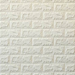 Self-adhesive 3D foam panel 77 x 70 x 0.7 cm white bricks