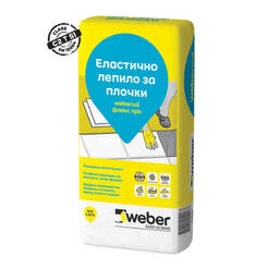 Elastic flex tile adhesive 25 kg webercol. Flex Pro - white