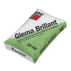 Цементная шпатлевка белая водоотталкивающая Glema Brilliant 20 кг.