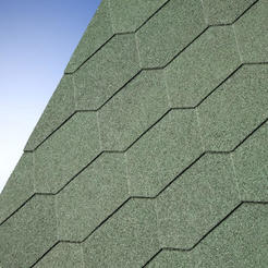 Bituminous tiles hexagonal green Guttatec 3 sq.m./package