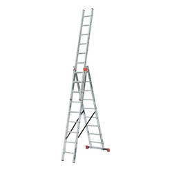 Three-arm aluminum ladder, professional 3 x 12 TRIBILO