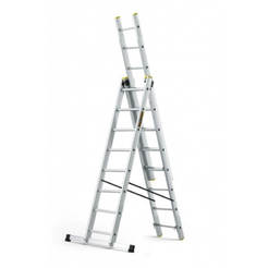 Drabest профессиональная алюминиевая трехплечевая лестница - 3 x 8 ступеней