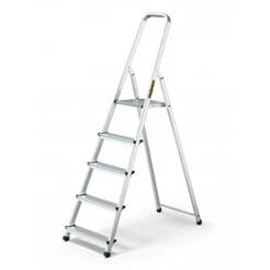 Household ladder aluminum 97cm up to 125kg 4+1 steps