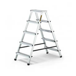 Aluminum ladder with two arms 103cm up to 125kg 2x5 steps