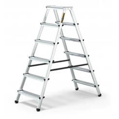 Aluminum ladder with two arms 124cm to 125kg 2x6 steps