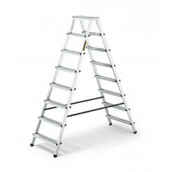 Aluminum ladder with two arms 167cm up to 125kg 2x8 steps