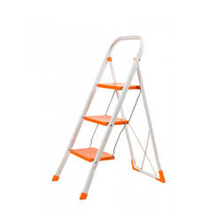 Metal ladder - 3 steps, orange