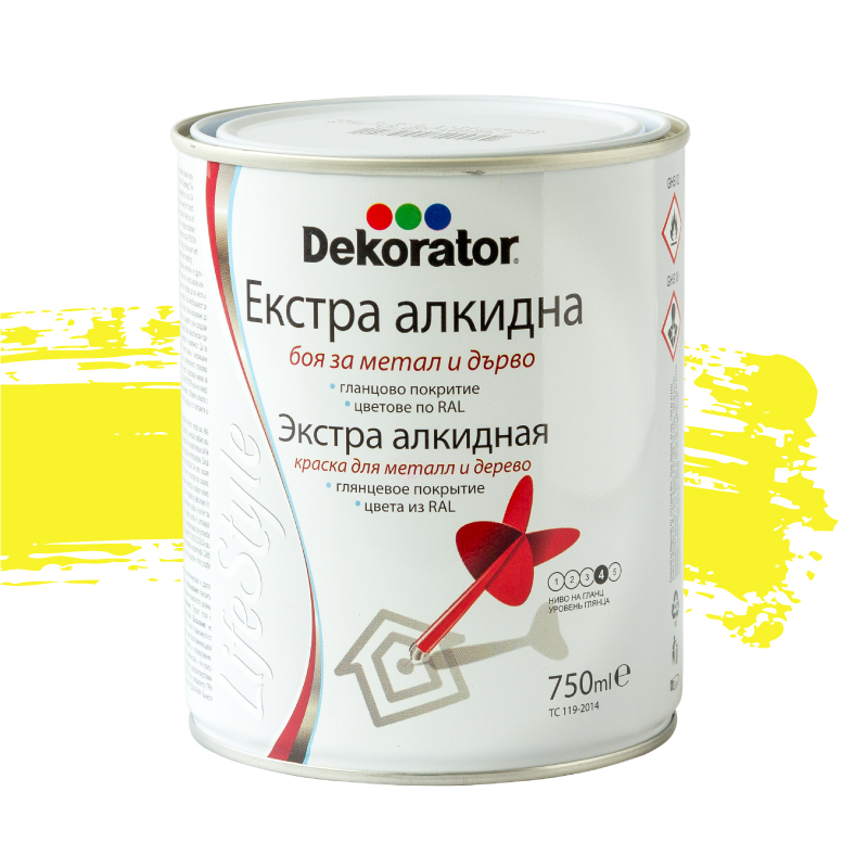 Alkyd paint 0.75 l RAL1018 zinc yellow ⋆ MASTERHAUS