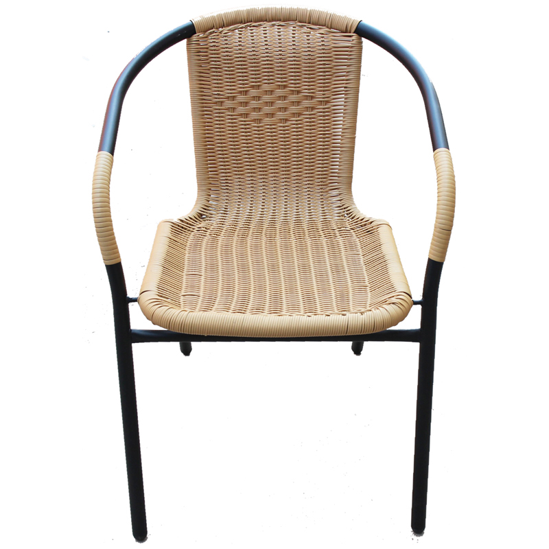 Beige PVC rattan table ⋆ MASTERHAUS