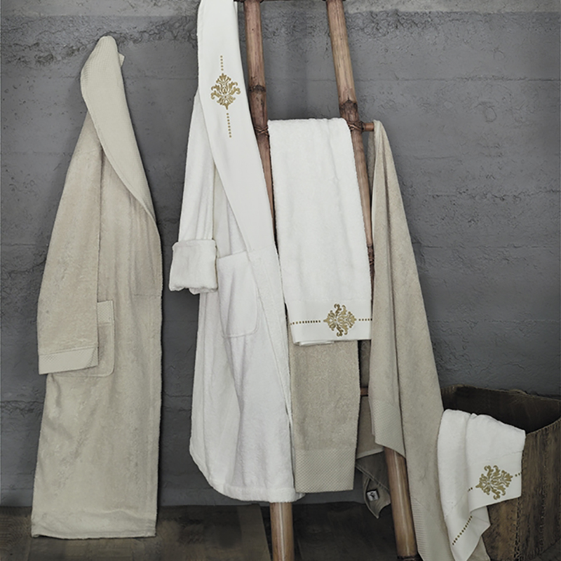 Bademantel-Set fr zwei Damast - 60% Baumwolle, 40% Bambus SAREV   MASTERHAUS