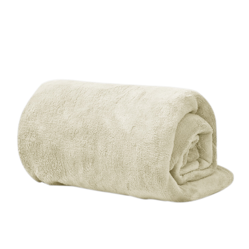 Blanket Soft 150 x 200 cm, 100% polyester, microfiber, ecru color