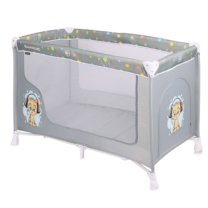 Folding baby cot 124 x 64 x 72 cm, level San Remo ⋆ MASTERHAUS
