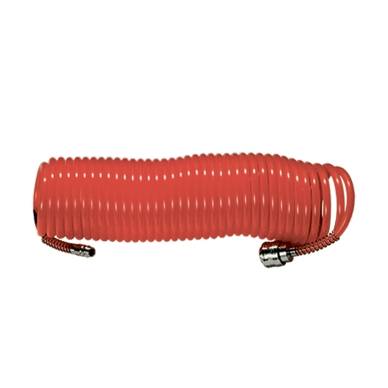 Spiral compressor hose 1/4", 10m, ф6 х ф8mm, with quick connections ⋆