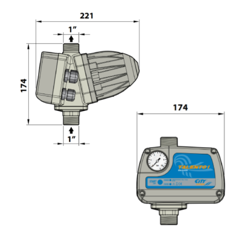 Реле давления насоса Talento-1M - 0,75кВт, 1,5бар ? MASTERHAUS