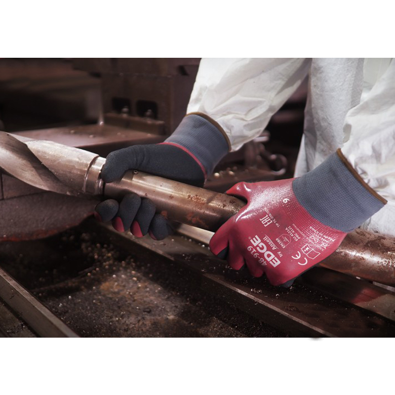 Protective work gloves ANSELL EDGE 48919 oil resistant double melted