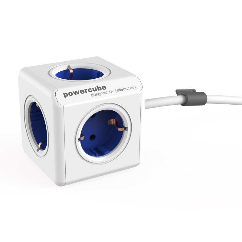 Power strip cube 5 x 16A, cable 1.5 m, blue POWER CUBE ⋆ MASTERHAUS