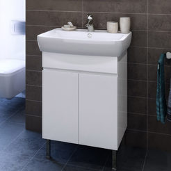 PVC Шкаф с мивка за баня 60 x 45 x 87см на крачета, Лорена 60
