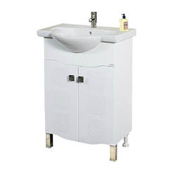 PVC Шкаф с мивка за баня 60 x 43 x 85см на крачета, Хели