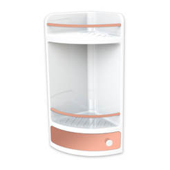 PVC corner shelf for bathroom 20 x 50 x 20 cm, white / peach