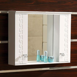 PVC Шкаф с огледало за баня 70 х 13 х 55см LED осветление, Версо