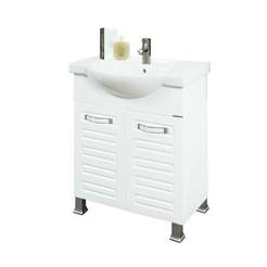 PVC Шкаф за баня с мивка, плавно затваряне 75 х 42 х 85см Диди