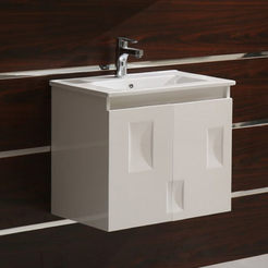 PVC Шкаф с мивка за баня 61 х 40 х 52см, плавно затваряне, Дафни